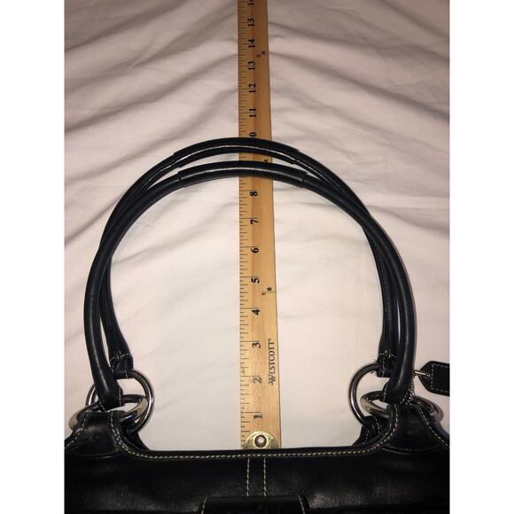 Vintage Coach Soho 5570 Large Carry All Bag Black Y2K Contrast Stitch Buckle - Picture 9 of 14